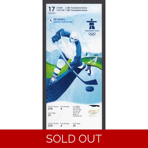 2010 Vancouver Olympics Women's Ice Hockey Ticket SLOVAKIA vs SWITZERLAND 2/17